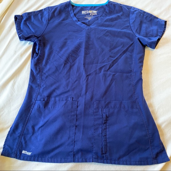 Barco Uniforms Tops - Grey's Anatomy Navy Blue Scrub Top